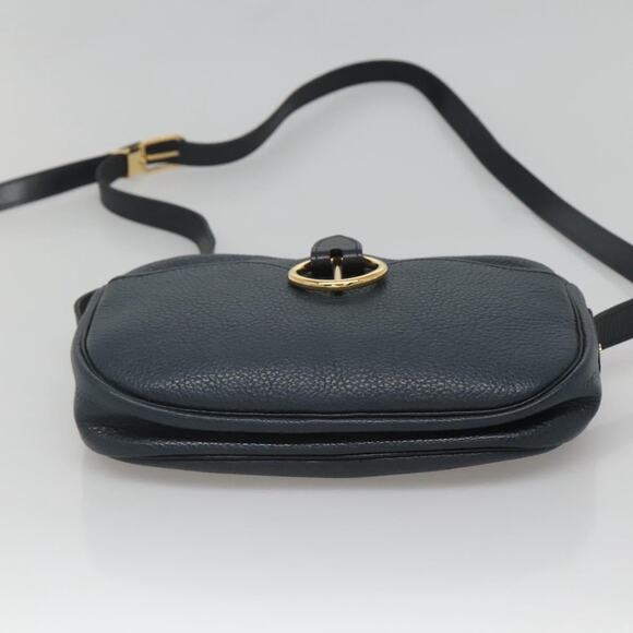 DIOR Shoulder Bag Leather Navy Gold - Picture 9 of 12